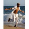 image:imageUOUA Mens 2 Piece Outfit Summer Beach Button Down Shirt Casual Loose Pant SetsWhite