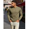 image:imageUOUA Mens Crewneck Sweatshirt Jacquard Texture Pullover Casual Long Sleeve Shirt for Fall WinterArmy Green