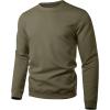 image:imageUOUA Mens Crewneck Sweatshirt Jacquard Texture Pullover Casual Long Sleeve Shirt for Fall WinterArmy Green