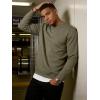 image:imageUOUA Mens Crewneck Sweatshirt Jacquard Texture Pullover Casual Long Sleeve Shirt for Fall WinterArmy Green
