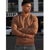image:imageUOUA Mens Crewneck Sweatshirt Jacquard Texture Pullover Casual Long Sleeve Shirt for Fall WinterBrown