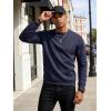 image:imageUOUA Mens Crewneck Sweatshirt Jacquard Texture Pullover Casual Long Sleeve Shirt for Fall WinterNavy Blue