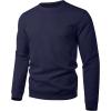 image:imageUOUA Mens Crewneck Sweatshirt Jacquard Texture Pullover Casual Long Sleeve Shirt for Fall WinterNavy Blue
