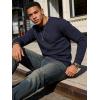 image:imageUOUA Mens Crewneck Sweatshirt Jacquard Texture Pullover Casual Long Sleeve Shirt for Fall WinterNavy Blue