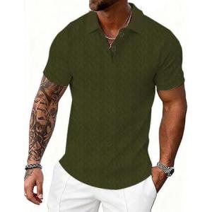 image:imageUOUA Mens Polo Shirts Short Sleeve Summer SweatshirtsArmygreen