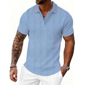 image:imageUOUA Mens Polo Shirts Short Sleeve Summer SweatshirtsLightblue