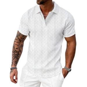 image:imageUOUA Mens Polo Shirts Short Sleeve Summer SweatshirtsWhite