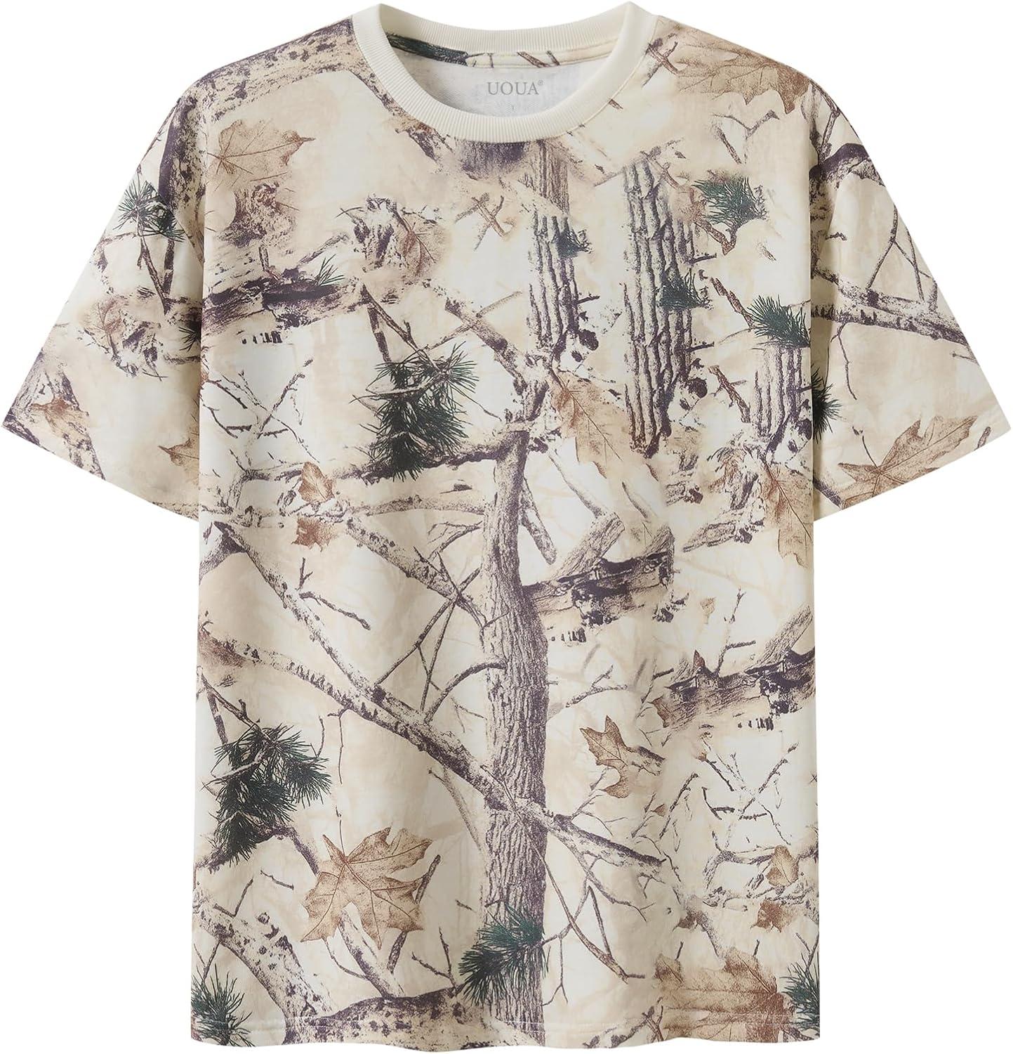 image:imageUOUA Mens Graphic Tees Vintage TShirts Oversized Letter Print Casual Crewneck Cotton Top Short Sleeve Rapper StreetwearApricot Leaves