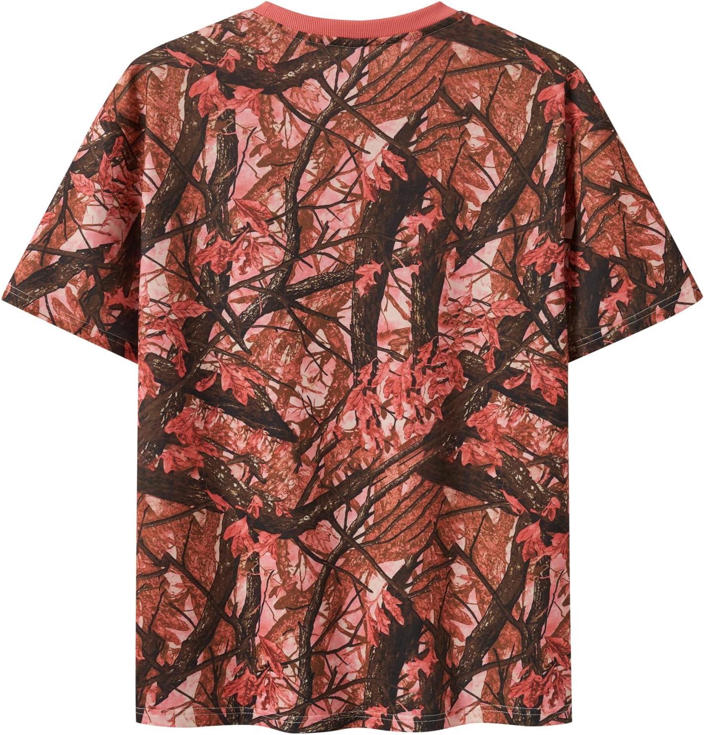 image:imageUOUA Mens Graphic Tees Vintage TShirts Oversized Letter Print Casual Crewneck Cotton Top Short Sleeve Rapper StreetwearPink Leaves