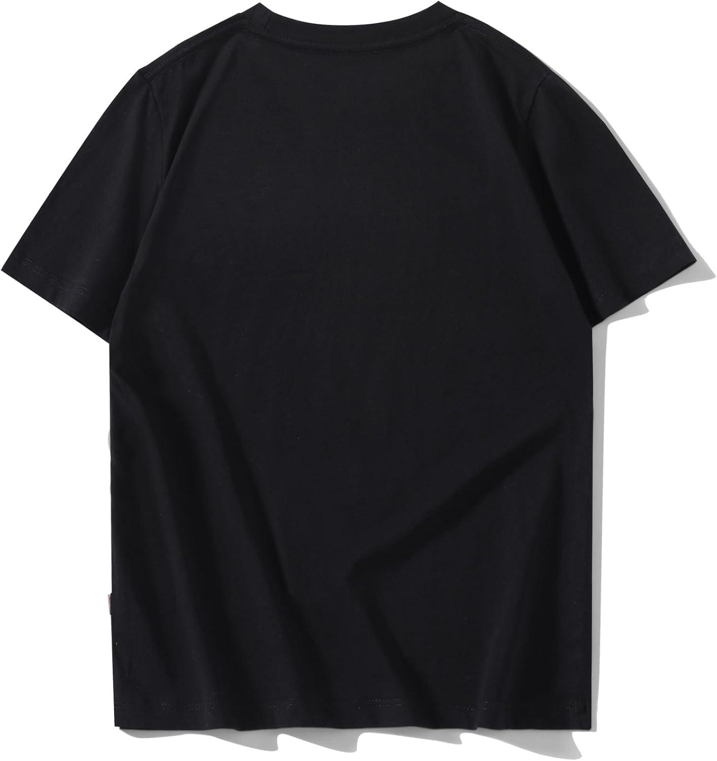 image:imageUOUA Mens Graphic Tees Vintage TShirts Oversized Letter Print Casual Crewneck Cotton Top Short Sleeve Rapper StreetwearPlain Black