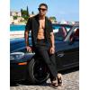image:imageUOUA Mens 2 Piece Linen Set Summer Beach Button Down Short Sleeve Shirt Long Pant Vacation Casual OutfitBlack