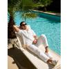 image:imageUOUA Mens 2 Piece Linen Set Summer Beach Button Down Short Sleeve Shirt Long Pant Vacation Casual OutfitWhite
