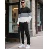 image:imageUOUA Mens 2 Piece Sweatsuits Outfits Color Block Loungewear amp Joggers Sweatpants Casual Track Suits SetBlackblockgrey