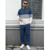 image:imageUOUA Mens 2 Piece Sweatsuits Outfits Color Block Loungewear amp Joggers Sweatpants Casual Track Suits SetBlueblockgrey