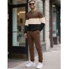 image:imageUOUA Mens 2 Piece Sweatsuits Outfits Color Block Loungewear amp Joggers Sweatpants Casual Track Suits SetBrownblockbeige
