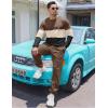 image:imageUOUA Mens 2 Piece Sweatsuits Outfits Color Block Loungewear amp Joggers Sweatpants Casual Track Suits SetBrownblockbeige