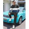 image:imageUOUA Mens 2 Piece Sweatsuits Outfits Color Block Loungewear amp Joggers Sweatpants Casual Track Suits SetDarkgreyblockwhite