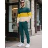 image:imageUOUA Mens 2 Piece Sweatsuits Outfits Color Block Loungewear amp Joggers Sweatpants Casual Track Suits SetGreenblockyellow