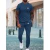 image:imageUOUA Mens 2 Piece Sweatsuits Outfits Short Sleeve Pullover Loungewear amp Joggers Sweatpants Summer Casual Track Suits Set Blue M 3XL