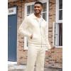 image:imageUOUA Mens 2 Piece Tracksuits Set Casual Jacquard Sweatsuits Outfits FullZip Jakcet amp Loose Jogging PantsBeige