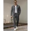 image:imageUOUA Mens 2 Piece Tracksuits Set Casual Jacquard Sweatsuits Outfits FullZip Jakcet amp Loose Jogging PantsDark Grey