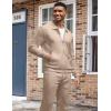 image:imageUOUA Mens 2 Piece Tracksuits Set Casual Jacquard Sweatsuits Outfits FullZip Jakcet amp Loose Jogging PantsKhaki