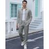 image:imageUOUA Mens 2 Piece Tracksuits Set Casual Jacquard Sweatsuits Outfits FullZip Jakcet amp Loose Jogging PantsLight Grey