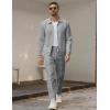 image:imageUOUA Mens 2 Piece Tracksuits Set Casual Jacquard Sweatsuits Outfits FullZip Jakcet amp Loose Jogging PantsLight Grey