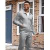 image:imageUOUA Mens 2 Piece Tracksuits Set Casual Jacquard Sweatsuits Outfits FullZip Jakcet amp Loose Jogging PantsLight Grey