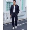 image:imageUOUA Mens 2 Piece Tracksuits Set Casual Jacquard Sweatsuits Outfits FullZip Jakcet amp Loose Jogging PantsNavy Blue