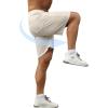 image:imageUOUA Mens Casual 7 Shorts Drawstring Elastic Waist Texture Summer Beach Sweat Shorts with PocketsApricot