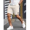 image:imageUOUA Mens Casual 7 Shorts Drawstring Elastic Waist Texture Summer Beach Sweat Shorts with PocketsApricot