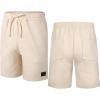 image:imageUOUA Mens Casual 7 Shorts Drawstring Elastic Waist Texture Summer Beach Sweat Shorts with PocketsApricot