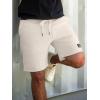 image:imageUOUA Mens Casual 7 Shorts Drawstring Elastic Waist Texture Summer Beach Sweat Shorts with PocketsApricot