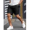 image:imageUOUA Mens Casual 7 Shorts Drawstring Elastic Waist Texture Summer Beach Sweat Shorts with PocketsBlack