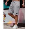 image:imageUOUA Mens Casual 7 Shorts Drawstring Elastic Waist Texture Summer Beach Sweat Shorts with PocketsGrey