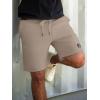 image:imageUOUA Mens Casual 7 Shorts Drawstring Elastic Waist Texture Summer Beach Sweat Shorts with PocketsKhaki