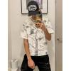 image:imageUOUA Mens Graphic Tees Vintage TShirts Oversized Letter Print Casual Crewneck Cotton Top Short Sleeve Rapper StreetwearApricot Leaves