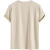 image:imageUOUA Mens Graphic Tees Vintage TShirts Oversized Letter Print Casual Crewneck Cotton Top Short Sleeve Rapper StreetwearPlain Apricot