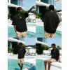 image:imageUOUA Mens Graphic Tees Vintage TShirts Oversized Letter Print Casual Crewneck Cotton Top Short Sleeve Rapper StreetwearPlain Black