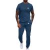 image:imageUOUA Mens 2 Piece Sweatsuits Outfits Short Sleeve Pullover Loungewear amp Joggers Sweatpants Summer Casual Track Suits Set Blue M 3XL