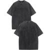 image:imageUOUA Mens Graphic Tees Vintage Oversized TShirts Casual Acid Wash Cotton Streetwear S2XLBonewingsblack
