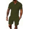 image:imageUOUA Mens Summer Track Suits 2 Piece Shorts SetsArmygreen