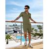 image:imageUOUA Mens Summer Track Suits 2 Piece Shorts Sets Short Sleeve Sweatsuit Outfits 14 Zip Golf Polo Shirts LoungewearArmy Green