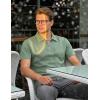 image:imageUOUA Mens Zipper Polo Shirts Short Sleeve Sweatshirts Soild Color Tops Striped Texture Casual Golf TLight Green