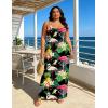 image:imageUOUA Hawaiian Dresses Women Plus Size Luau Party Sundress Summer Maxi Tropical Boho Beach DressPineapple Flamingo