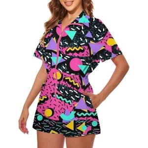 image:imageUOUA 80s Outfit Women 90s Jumpsuit Costume OnePiece Workout Track Suit Party Retro ClothingRoseprint