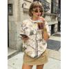 image:imageUOUA Women Oversized Graphic TShirt Casual Cotton Tees Printed Summer TopsApricot Leaves
