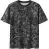 image:imageUOUA Women Oversized Graphic TShirt Casual Cotton Tees Printed Summer TopsBlack Leaves
