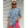 image:imageUOUA Women Oversized Graphic TShirt Casual Cotton Tees Printed Summer TopsBlue Leaves